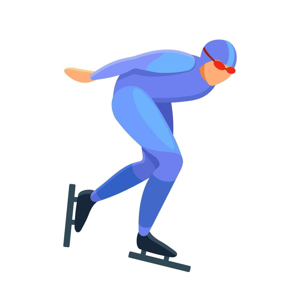 patinador-atleta en hielo. tipo de deporte. vector ilustración en blanco antecedentes