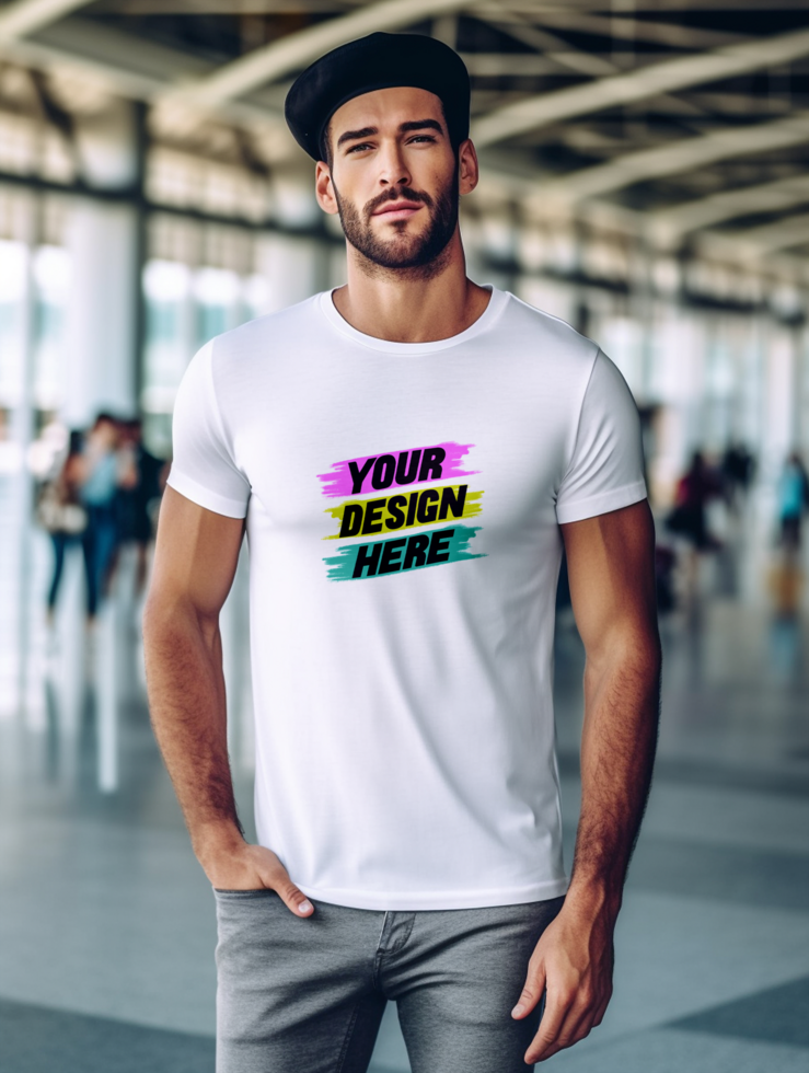 AI generated White T-shirt mockup design psd
