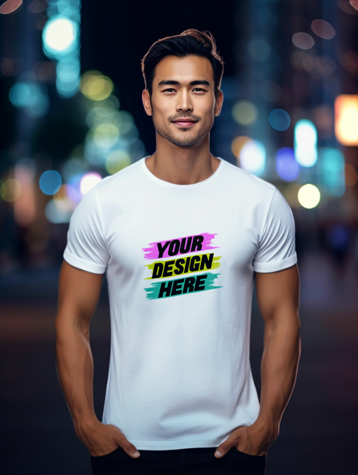 AI generated white T-shirt mockup design psd