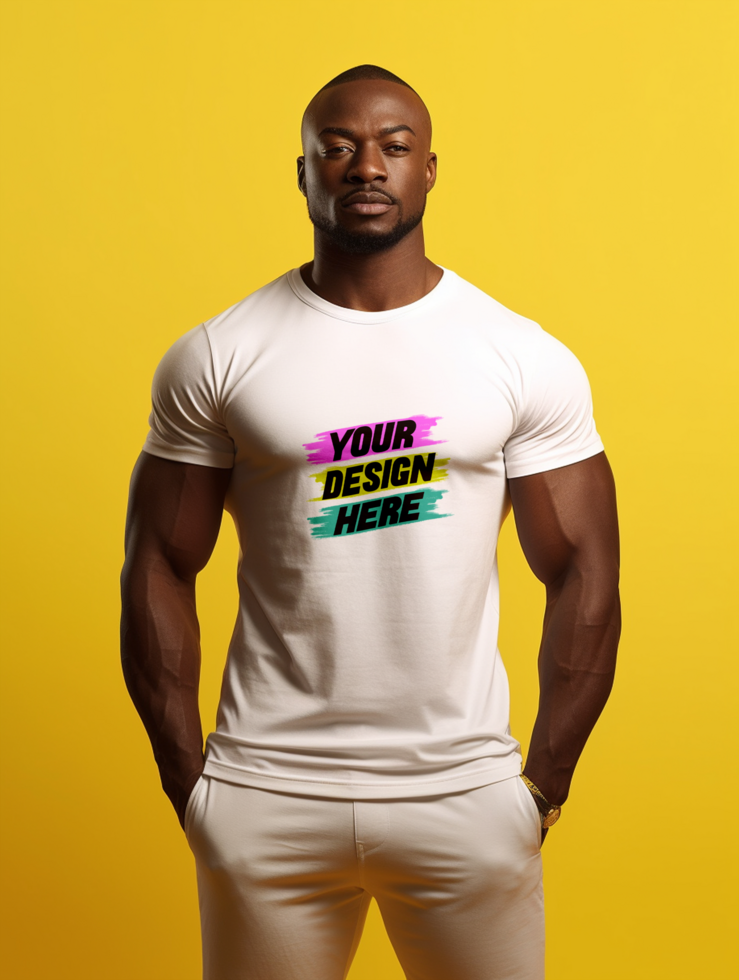 AI generated White T-shirt mockup design psd
