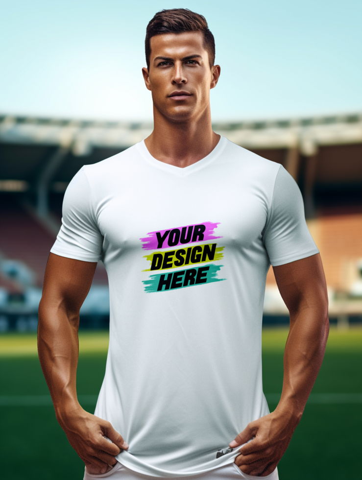 AI generated white T-shirt mockup design psd