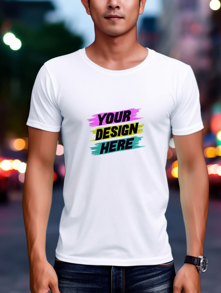 AI generated white T-shirt mockup design psd