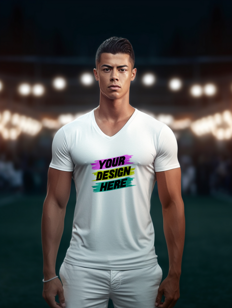 AI generated white T-shirt mockup design psd