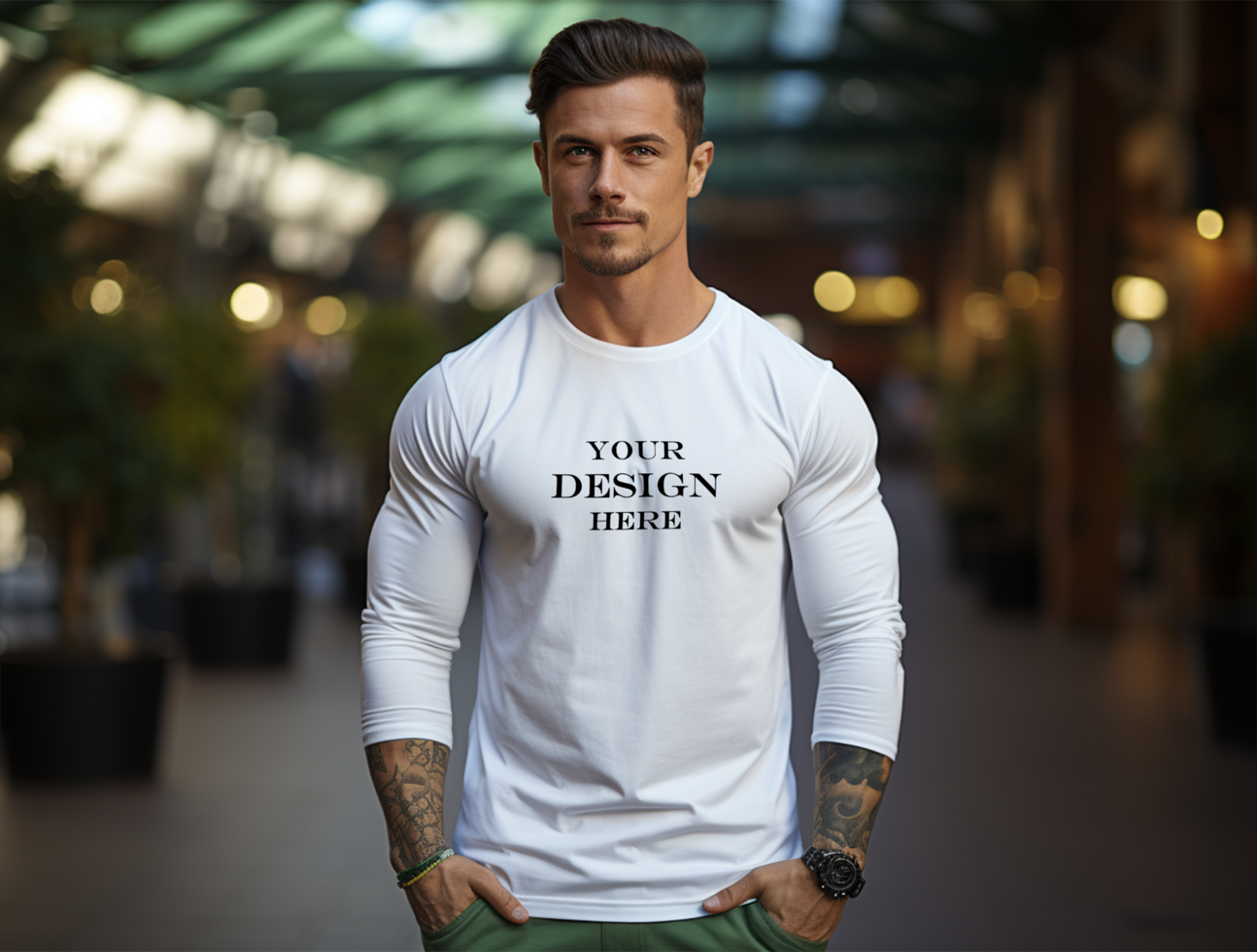 AI generated Sweatshirt mockup design PSD template