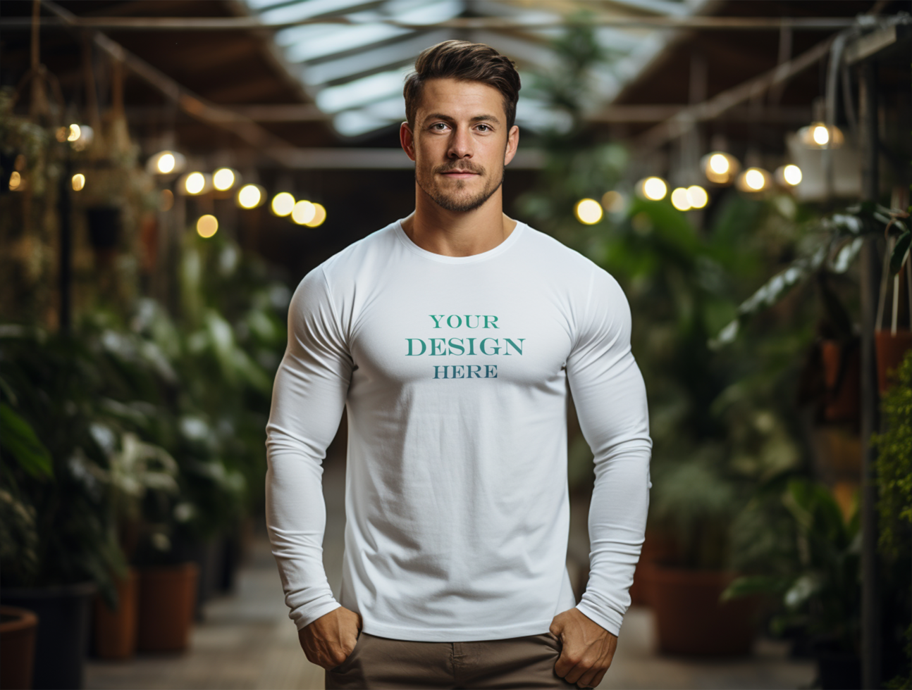 AI generated Sweatshirt mockup design PSD template