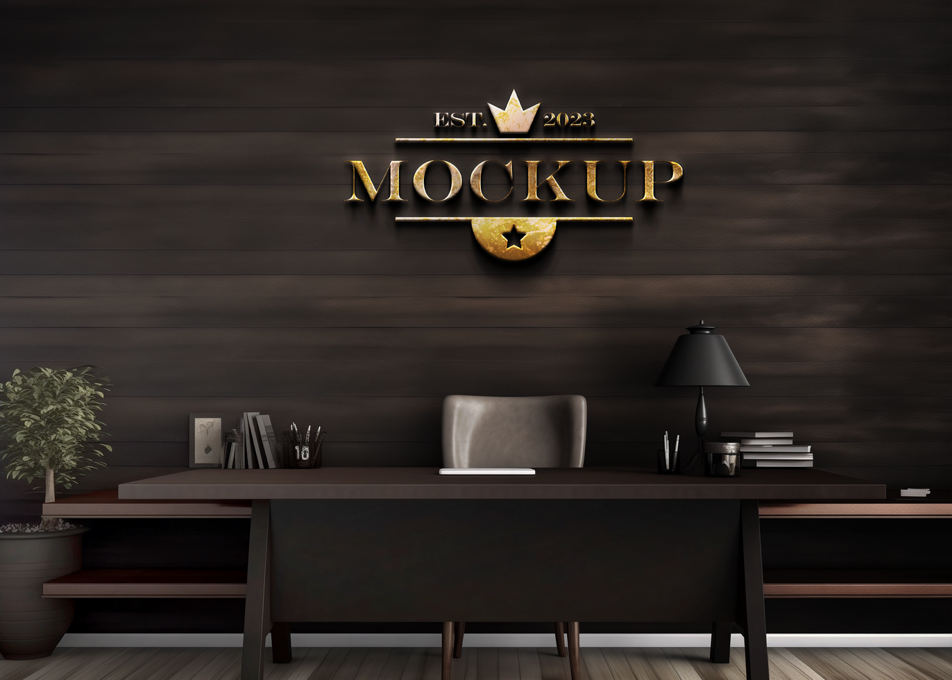 AI generated Editable logo mockup PSD template