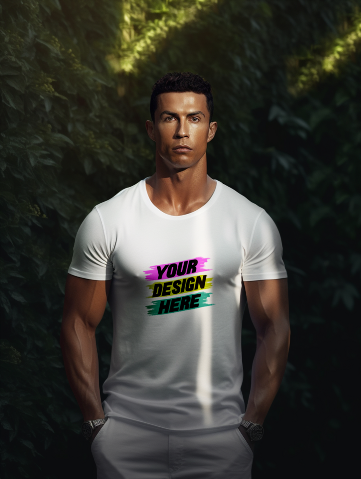 AI generated white T-shirt mockup design psd
