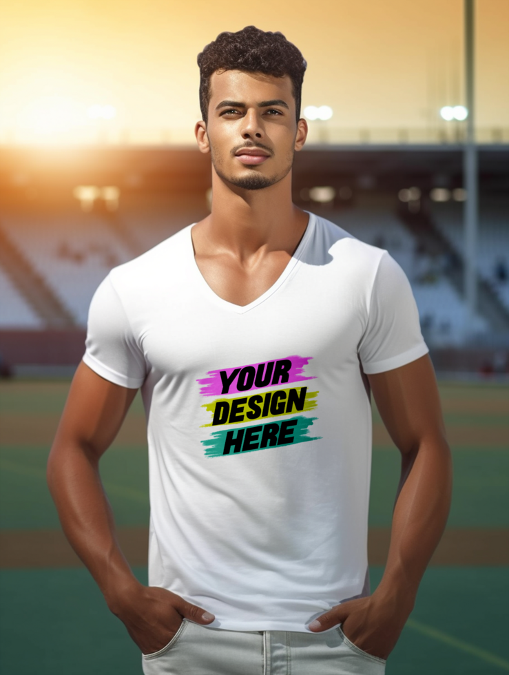 AI generated white T-shirt mockup design psd