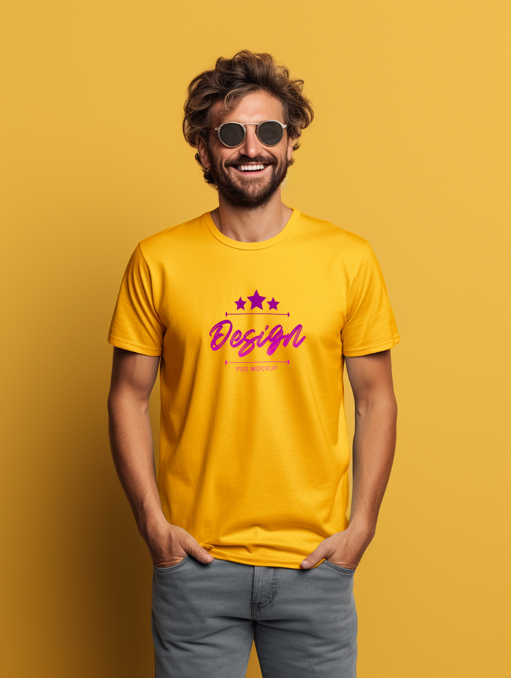 AI generated T-shirt mockup design PSD template
