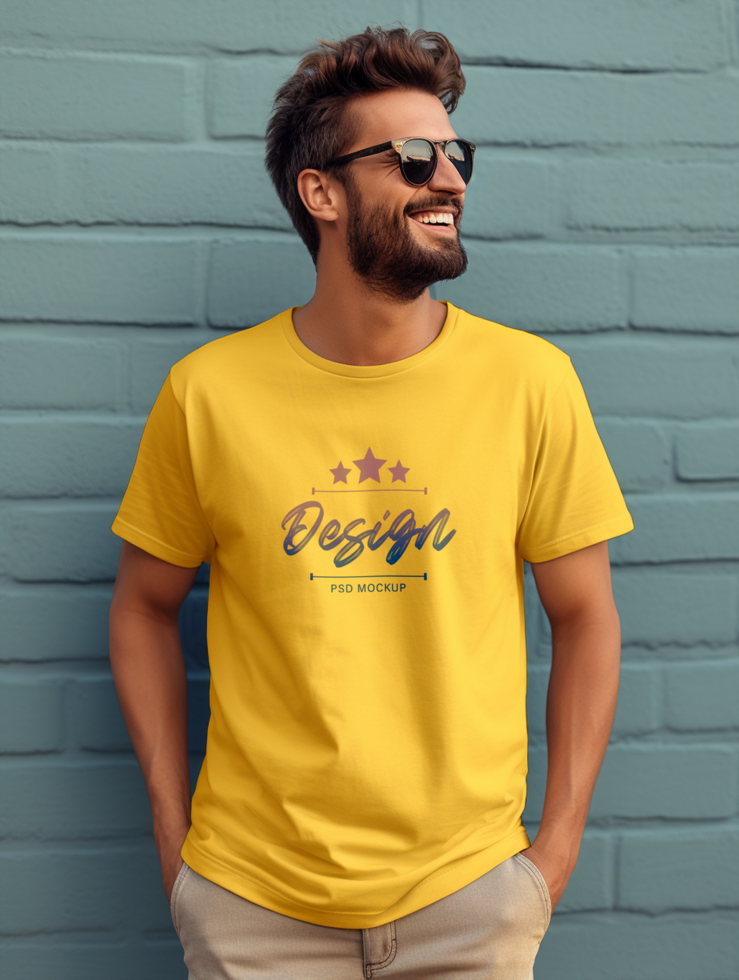 AI generated T-shirt mockup design PSD template
