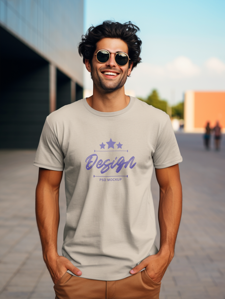 AI generated T-shirt mockup design PSD template