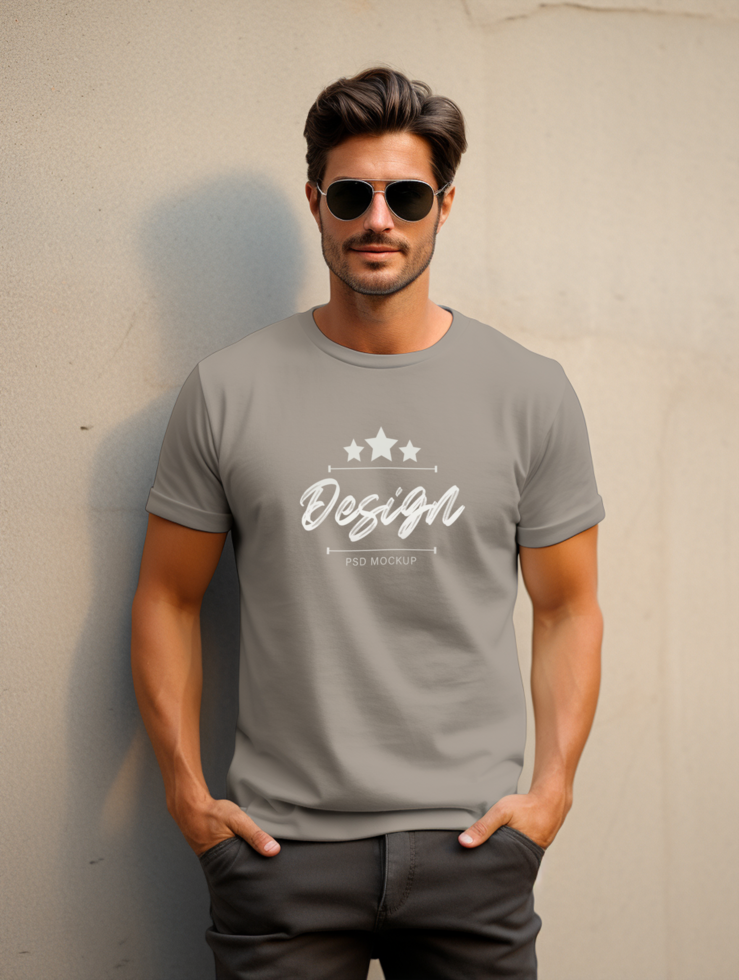 AI generated T-shirt mockup design PSD template