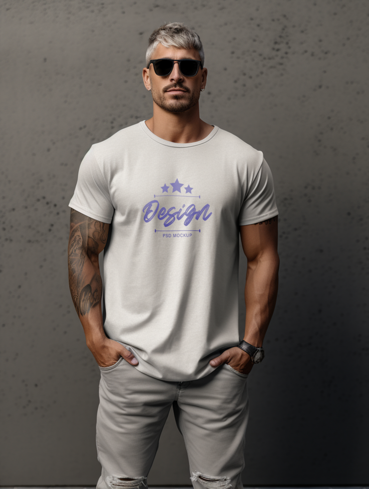 AI generated T-shirt mockup design PSD template