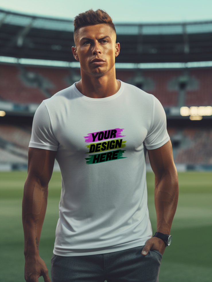 AI generated white T-shirt mockup design psd