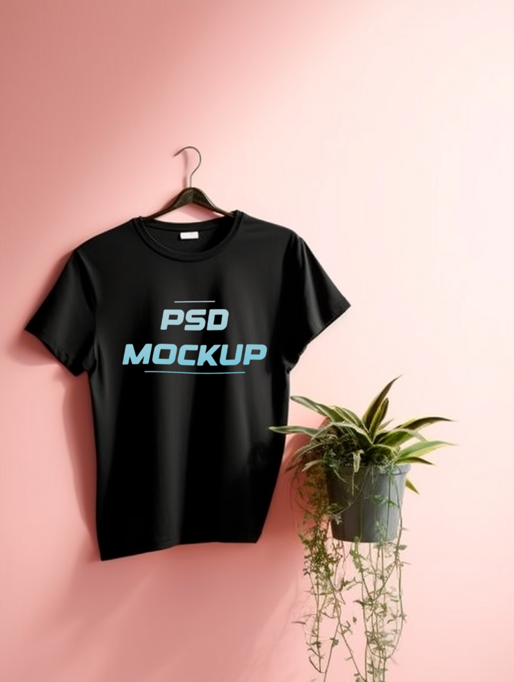 AI generated Black Tshirt mockup design PSD template
