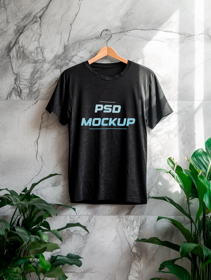 AI generated Black Tshirt mockup design PSD template