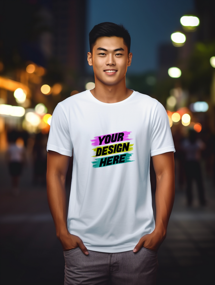 AI generated white T-shirt mockup design psd