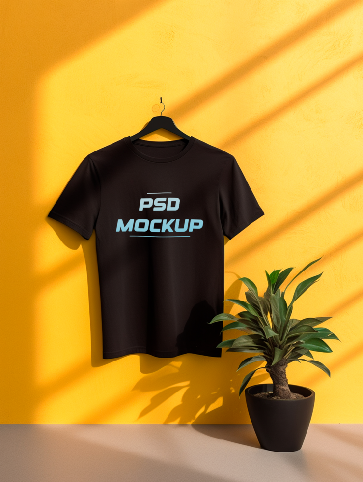 AI generated Black Tshirt mockup design PSD template