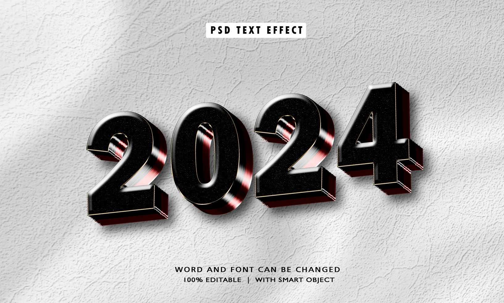 2024 3D Text Style Effects psd