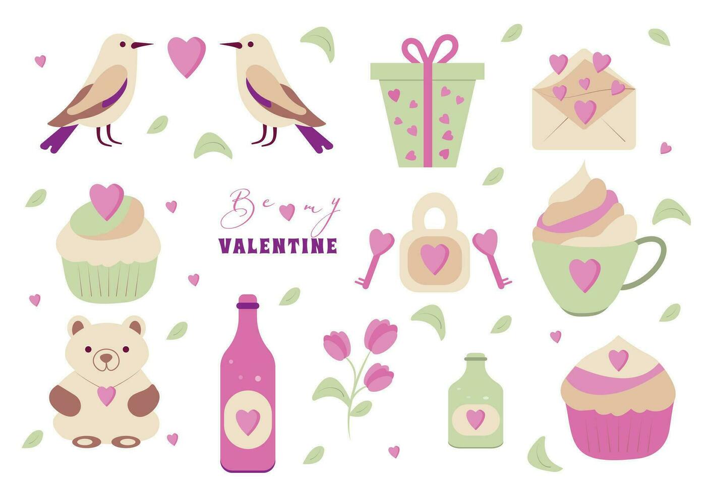 Valentines day set vector