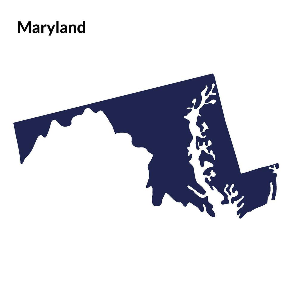 Maryland nosotros estado mapa. Estados Unidos mapa vector