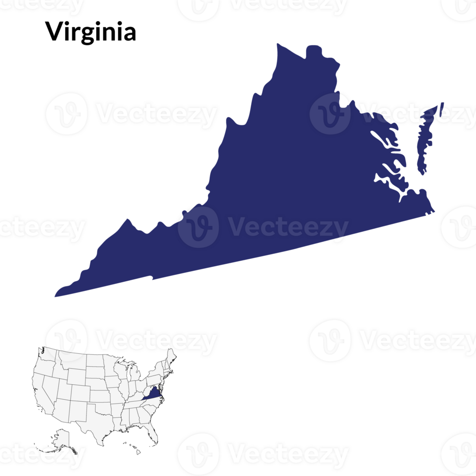 State of Virginia, VA. USA map png