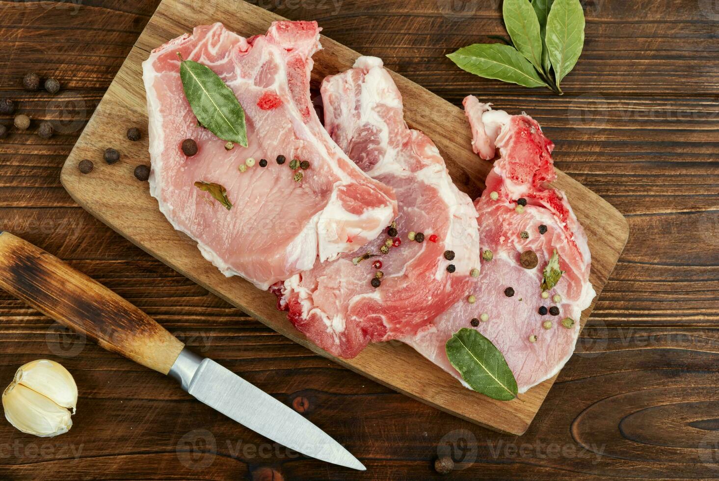 Piece of raw fresh pork photo