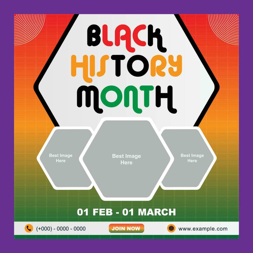 Black History Month Social Media Post vector