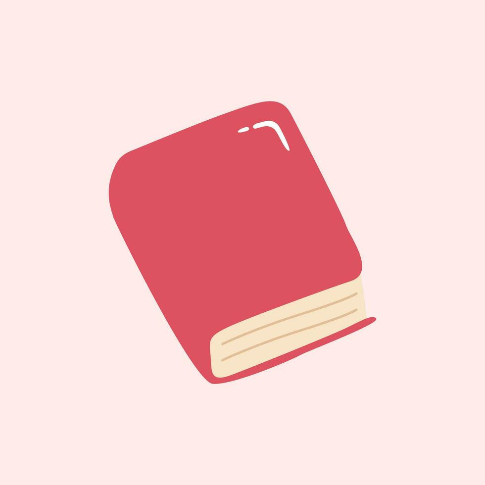 un rojo libro icono en un rosado antecedentes vector