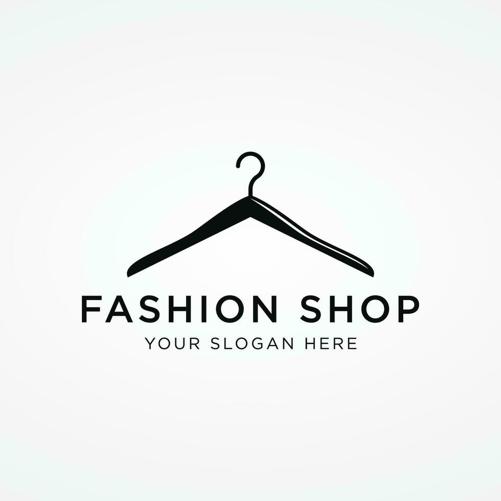 Simple coat hanger logo template design with creative idea.Logo for business, boutique, fashion, beauty. vector