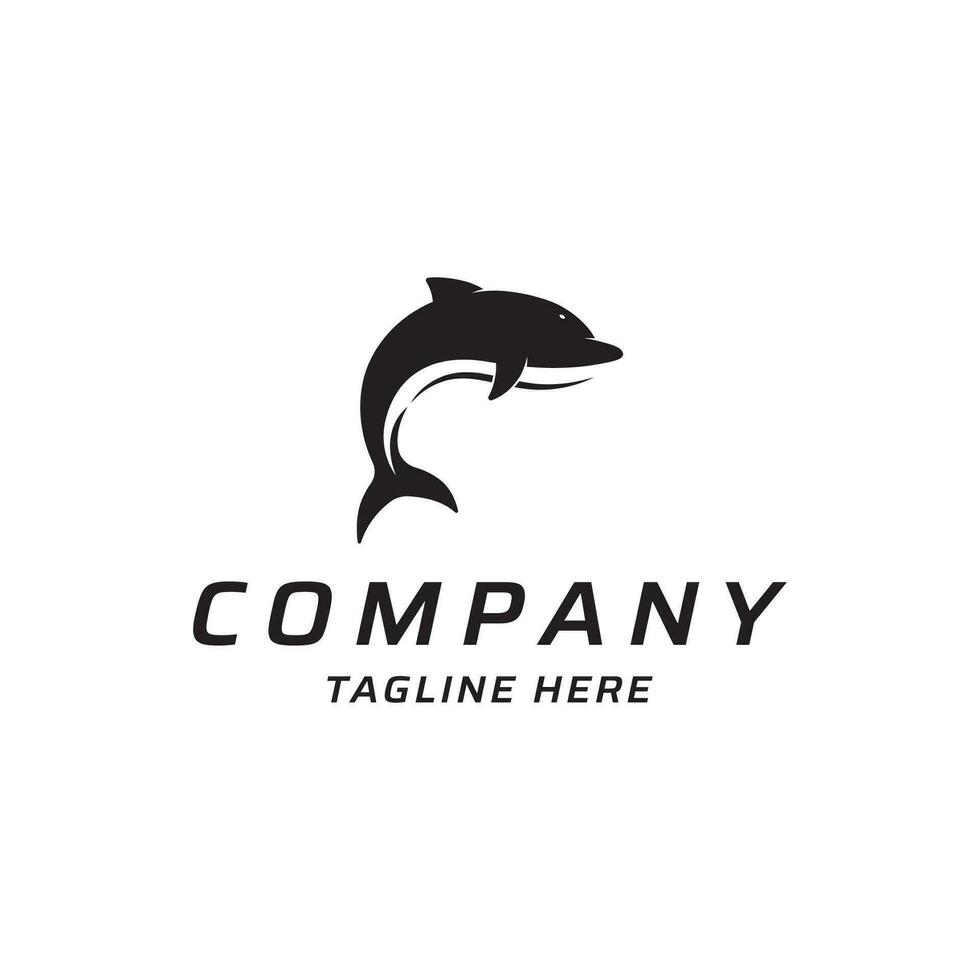 Dolphin Logo template design. Dolphins jump on the waves of the sea or beach with a creative idea. vector