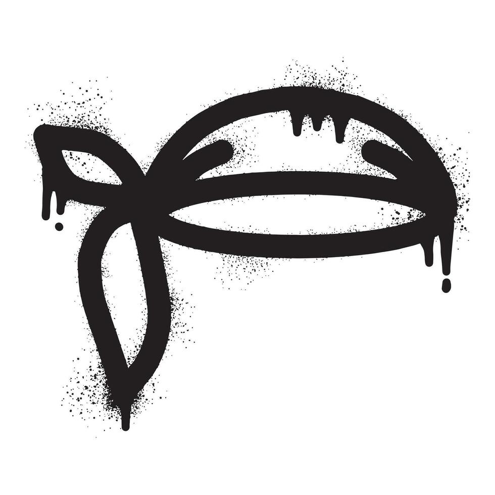 Bandanna graffiti with black spray paint vector