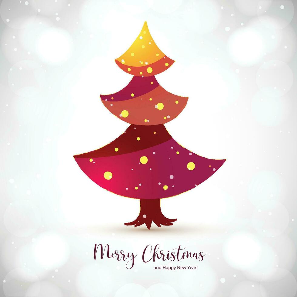 Beautiful winter christmas tree card background vector