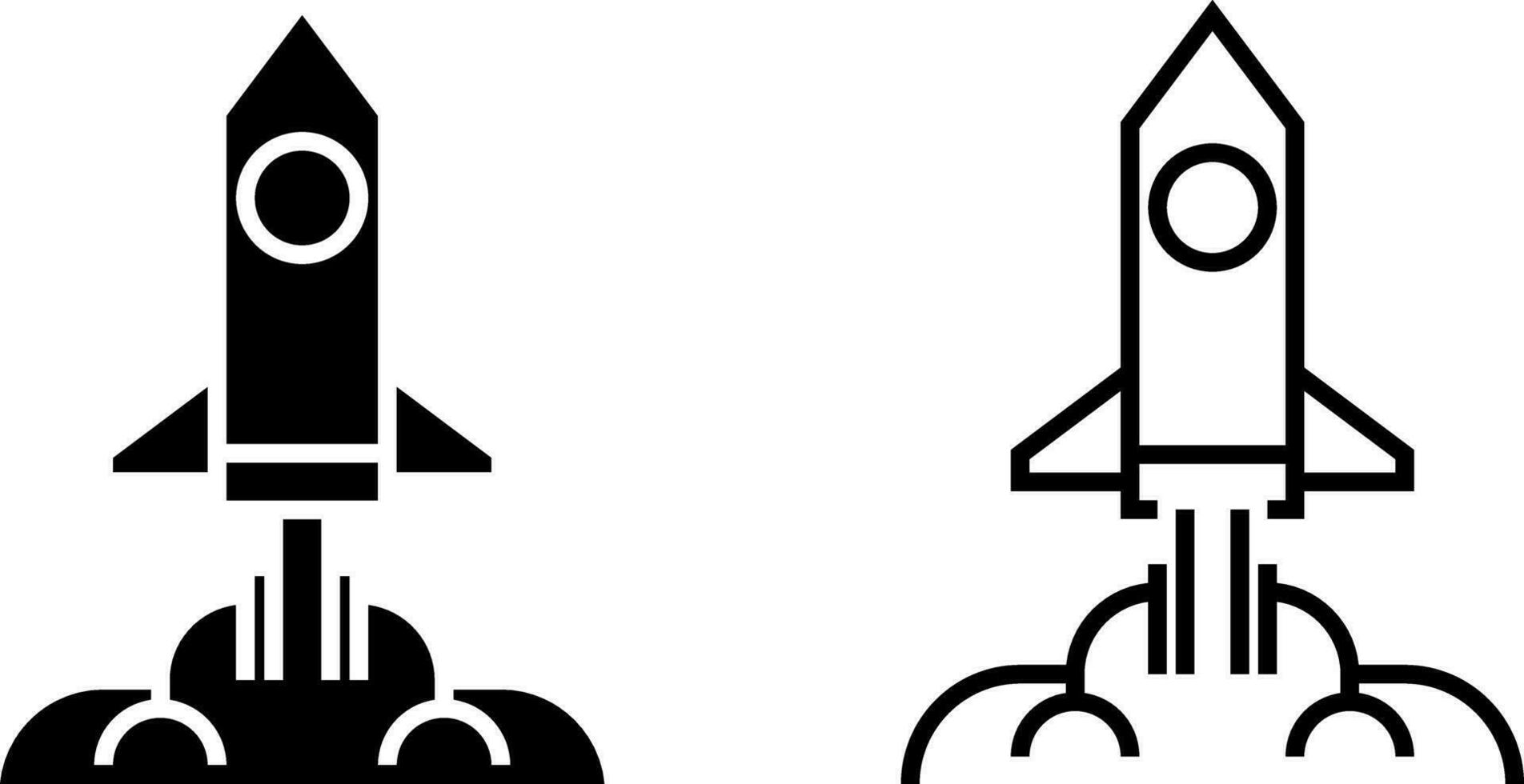 startup icon, rocket sign symbol, glyph and line style. Vector illustration