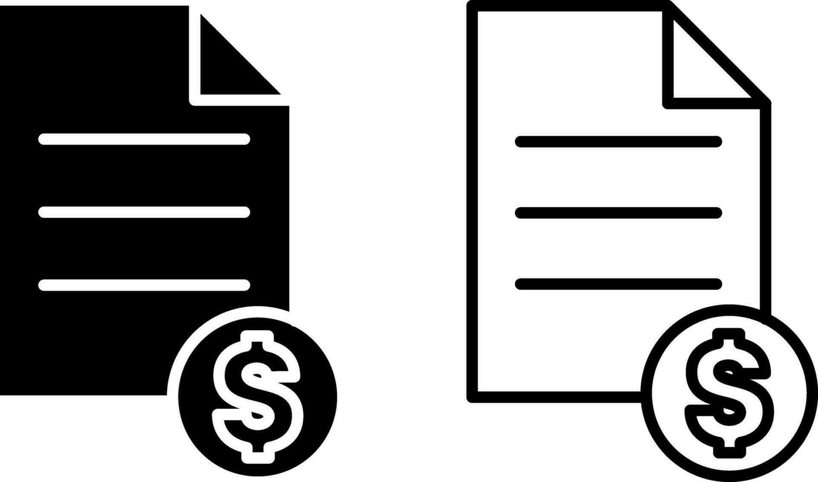 dinero contrato icono, Finanzas valores firmar símbolo en línea, glifo y línea estilo. vector ilustración