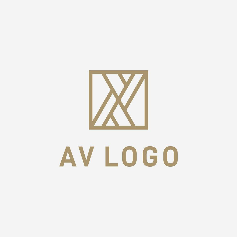 Luxury AV Monogram Logo Design vector