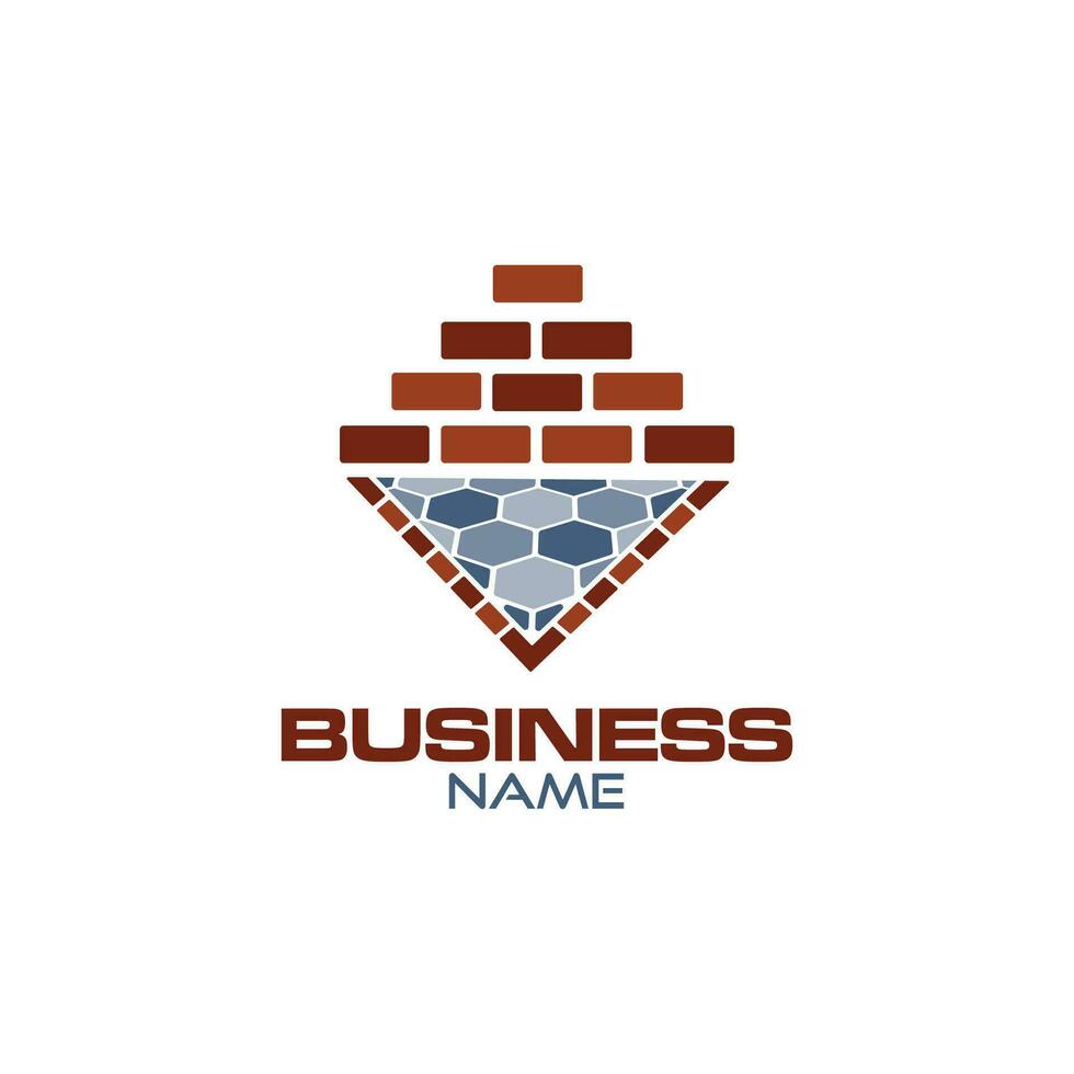 brick tile construction logo vector template