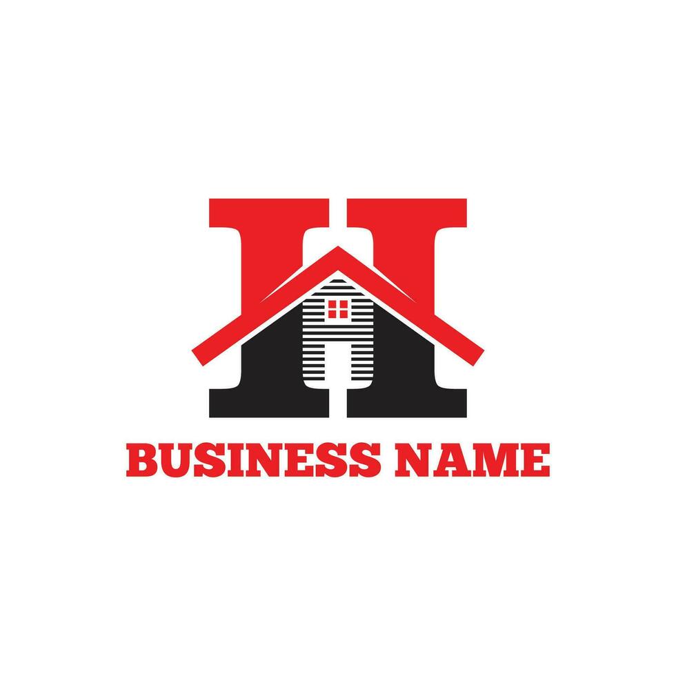 letter H house logo vector template