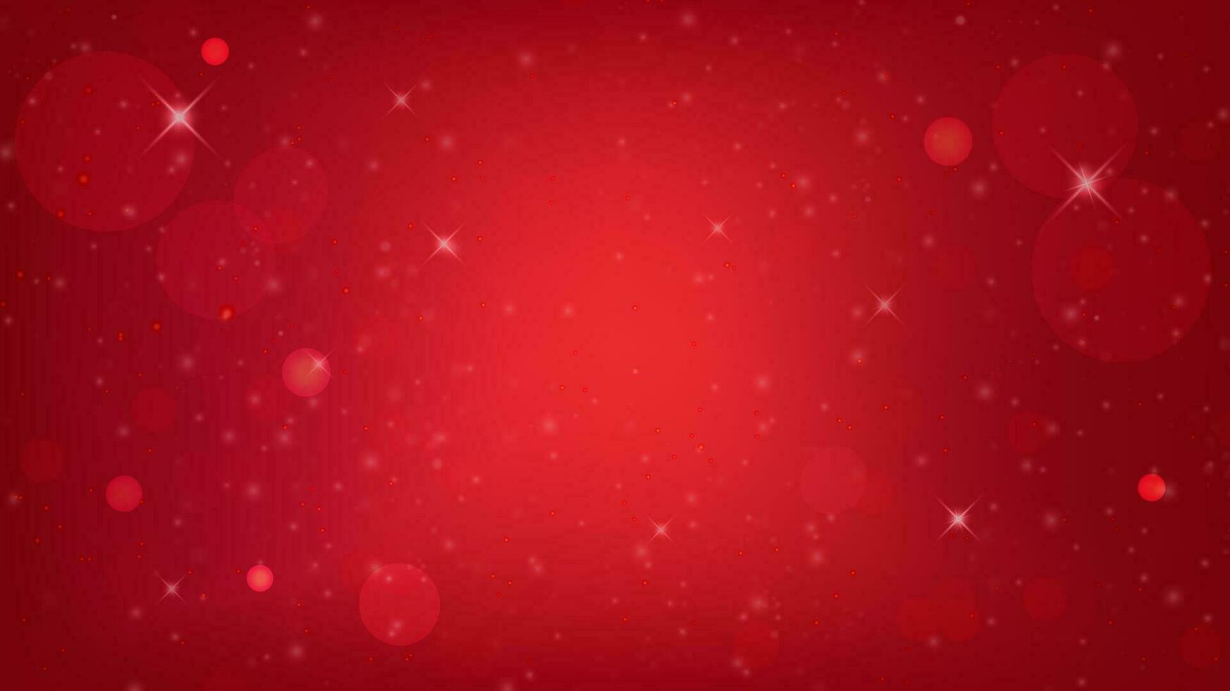 Abstract red background with bokeh lights and stars. Vector illustration Christmas and New Year holidays template.