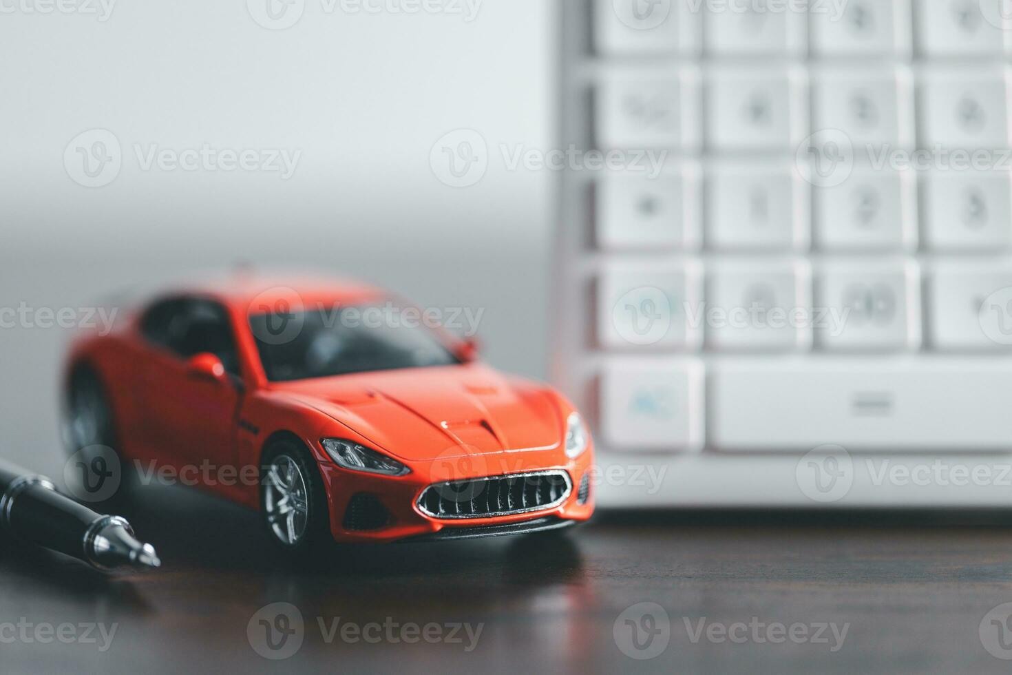 car loan concept, Saving money for car concept, trade car for cash concept, finance concept. photo