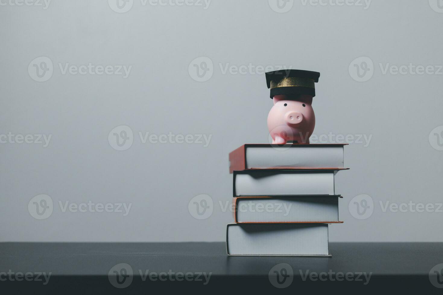 Planning student loan for studying abroad for college or university degree. Saving money coin with banking investment, finance education concept. Future children's education fund cash. Growing saving photo