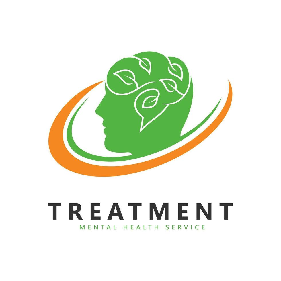 Mental health. Mind therapy psychology logo design vector