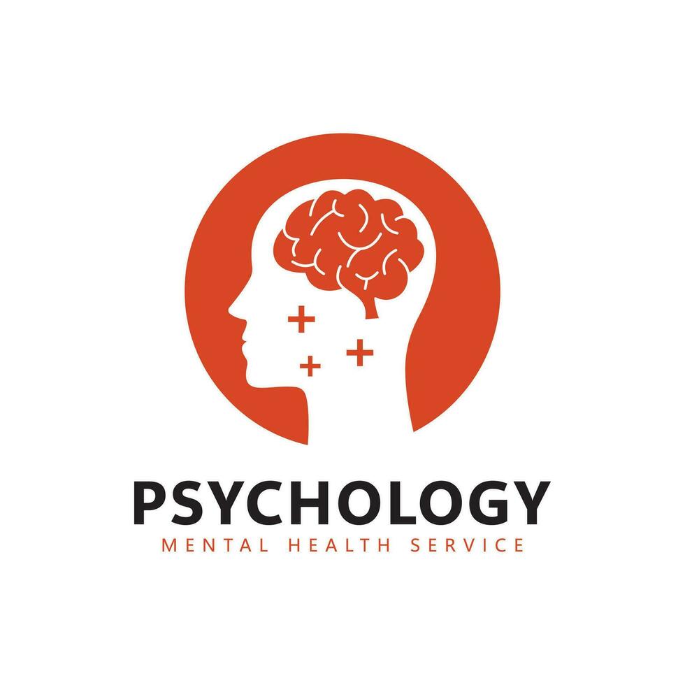 Mental health. Mind therapy psychology logo design vector