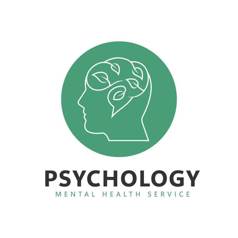 Mental health. Mind therapy psychology logo design vector