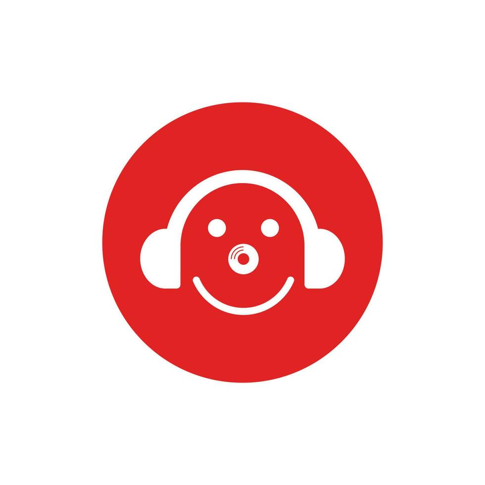 auriculares música audio ola logo modelo diseño vector icono ilustración