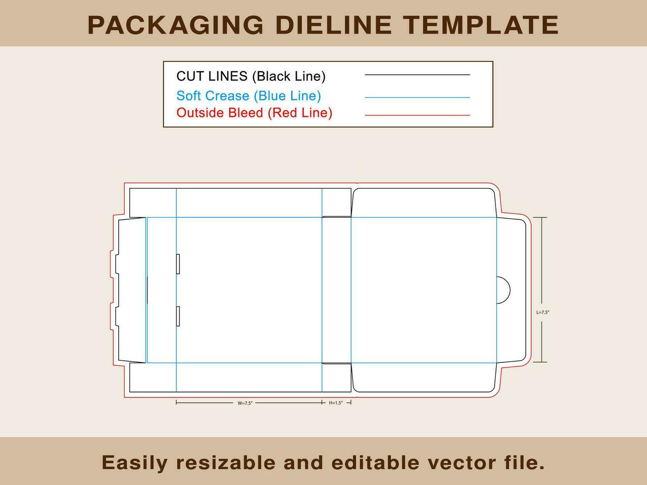 Pizza Box Dieline Template vector