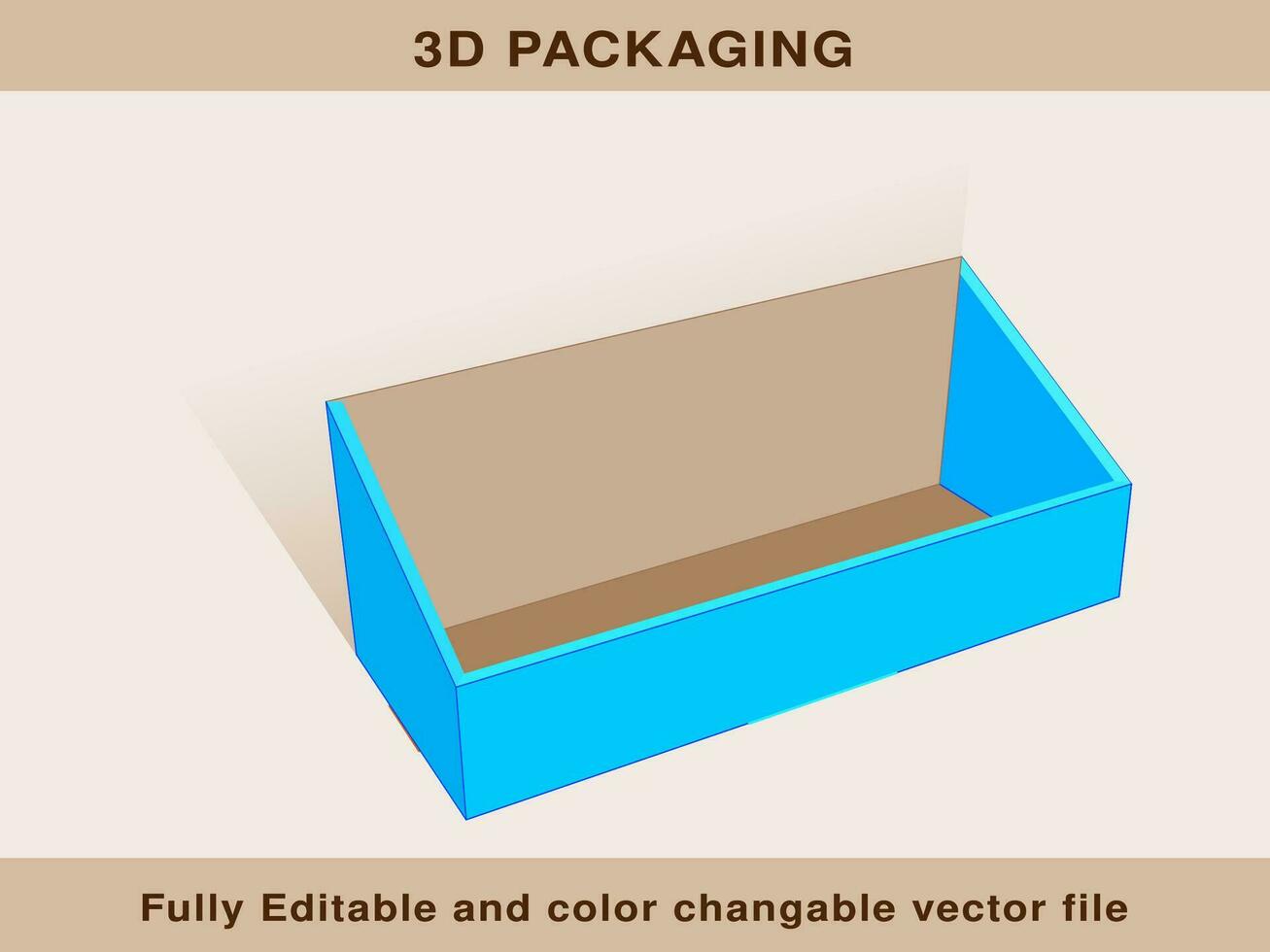 Angled side box with header slots box dieline template. vector