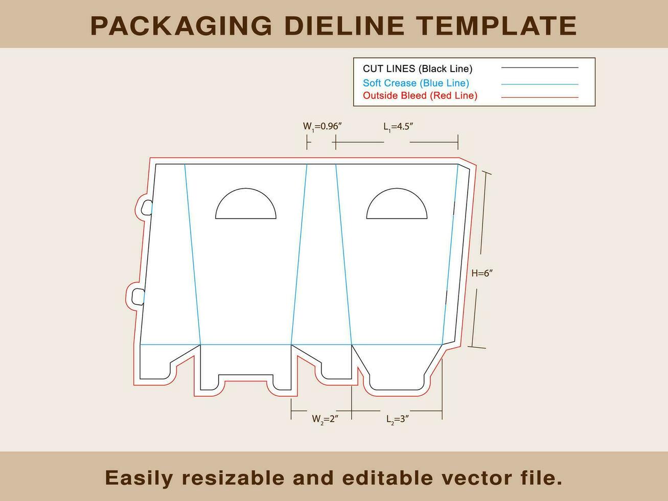 Large Gift Box, Storage Box Dieline Template vector