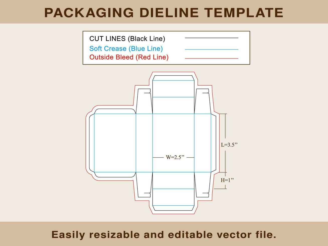 Envío caja, rectángulo caja, rectangular caja, dieline plantilla, vector