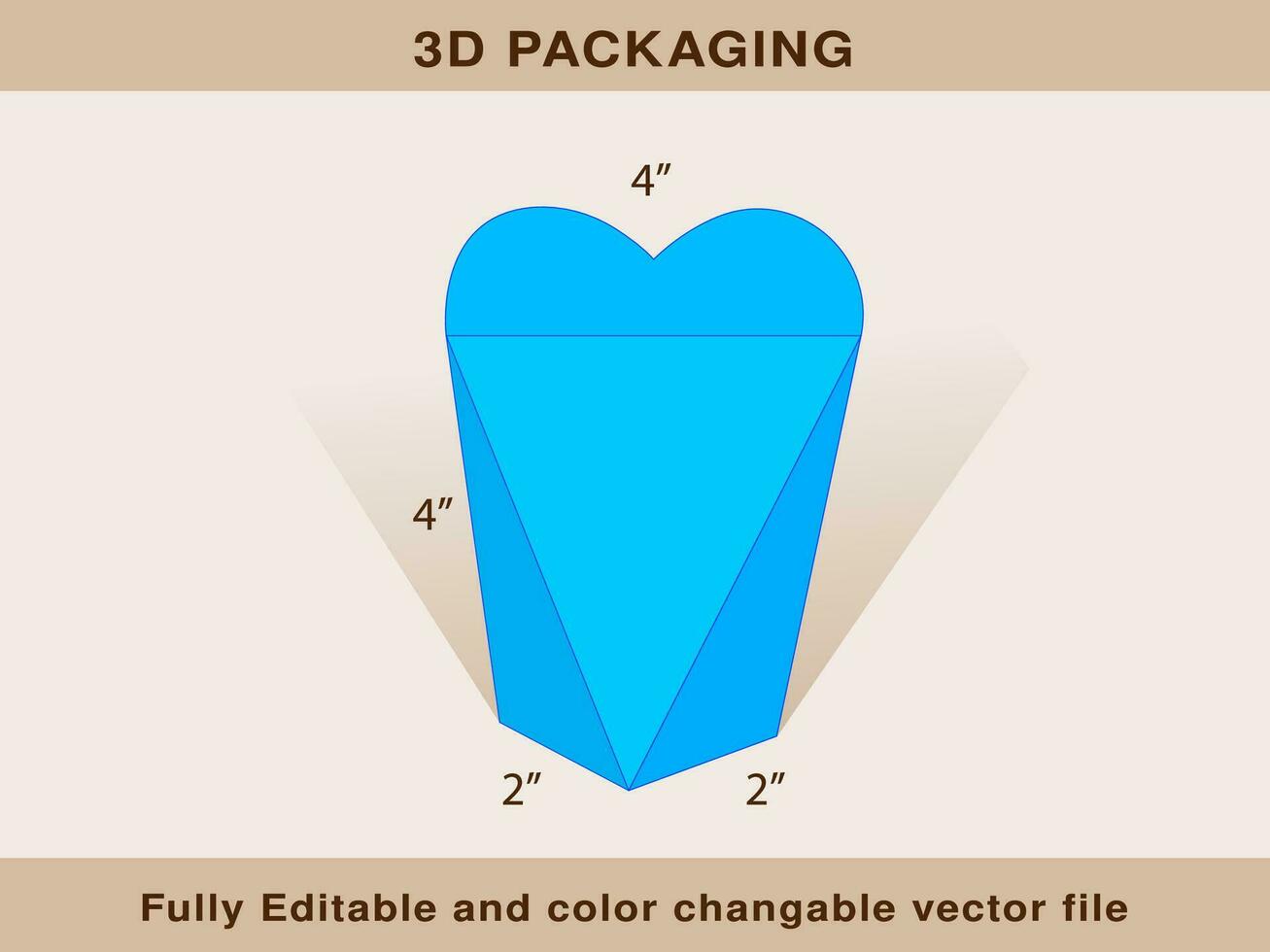 Heart Shape Box, Gift Box, Storage Box Dieline Template vector